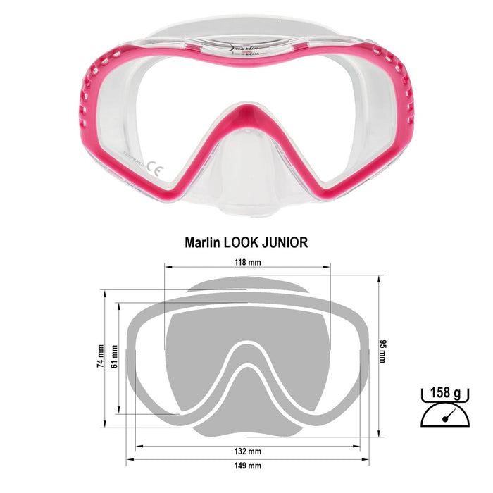 Snorkeling Mask Look Kids Pink-Clear Marlin 117443