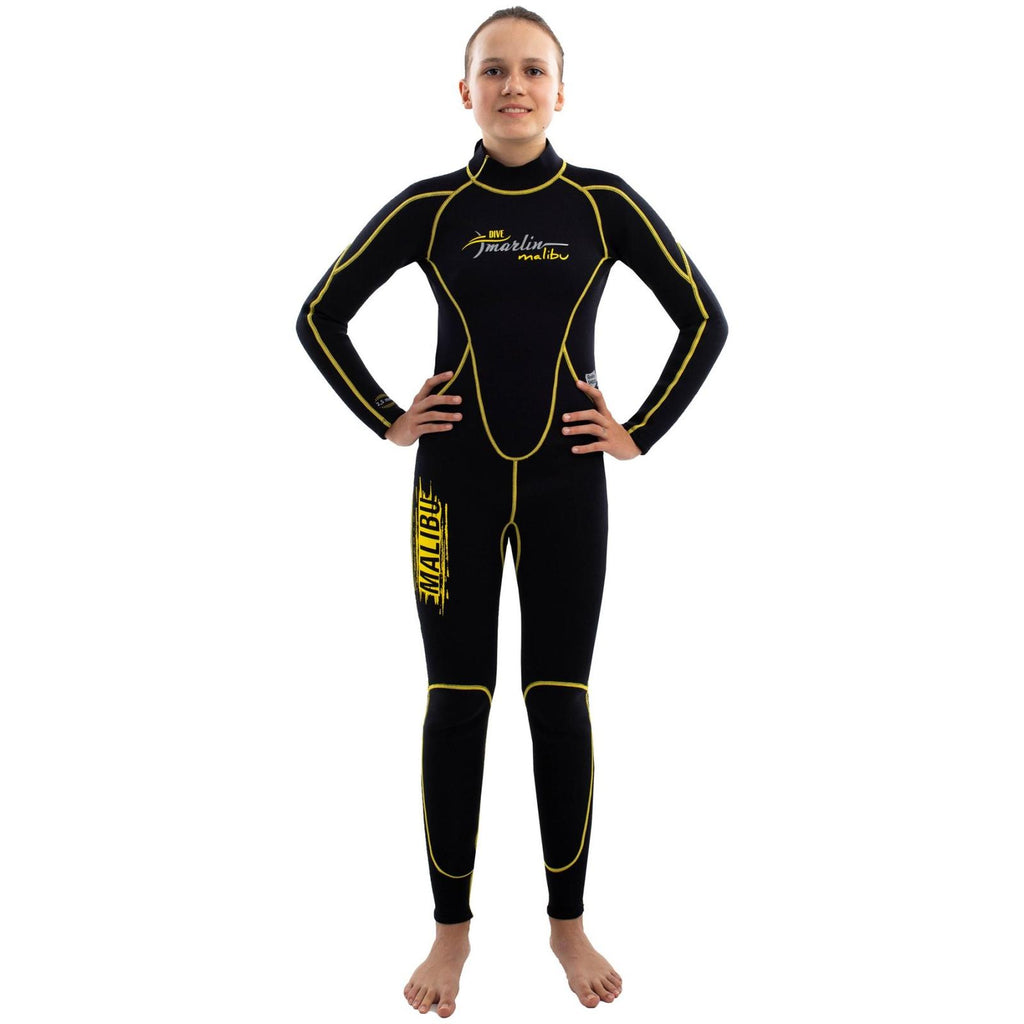 Snorkeling Wetsuit Malibu Kids 2.5mm Black-Yellow Size S Marlin 118327