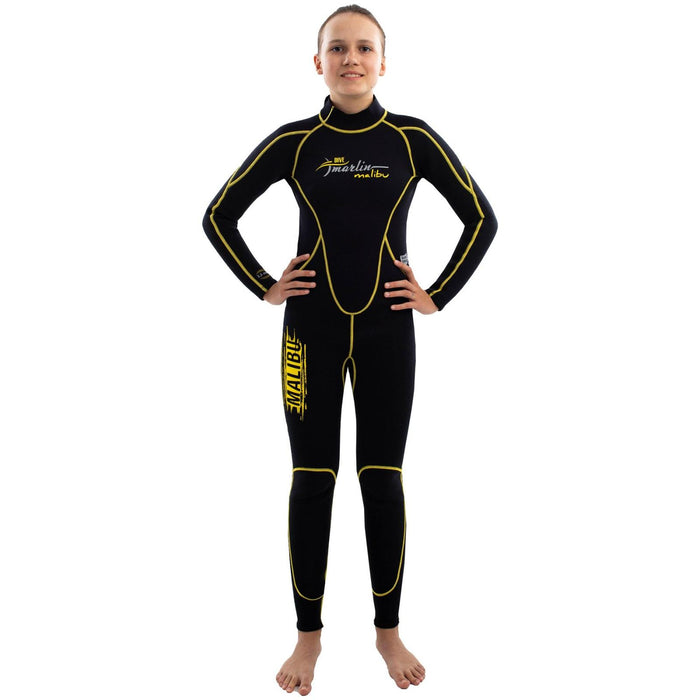 Snorkeling Wetsuit Malibu Kids 2.5mm Black-Yellow Size S Marlin 118327