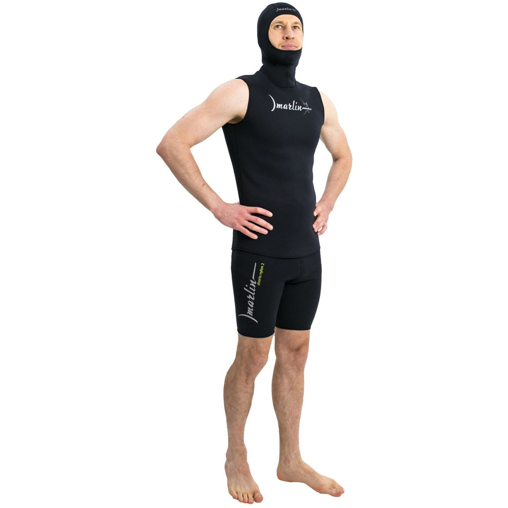 Neoprene Hooded Vest Nylon 2mm Black Size M Marlin 118491