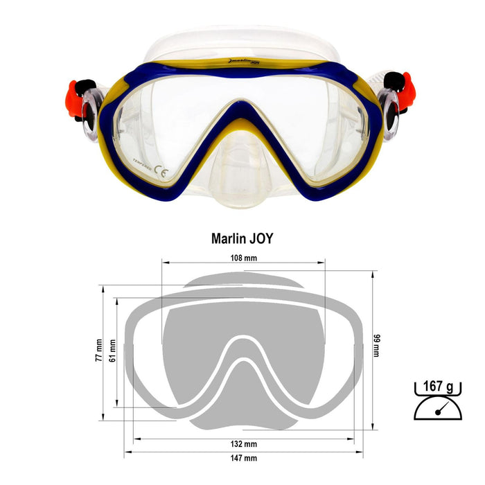 Snorkeling Mask Junior Kids Blue-Clear Marlin 213132