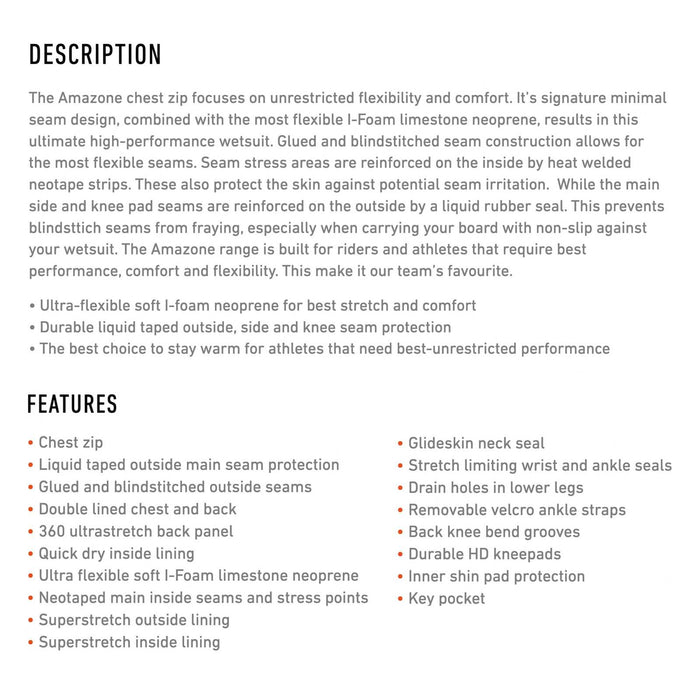 Full Wetsuit Amazone Woman Chest Zip 4-3 Grey Size 16-XXXL RRD 27AMCZ43_16