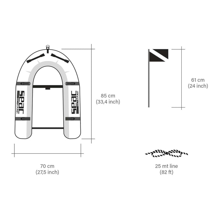 Inflatabe Buoy Seamate 85x70cm Seac 37001