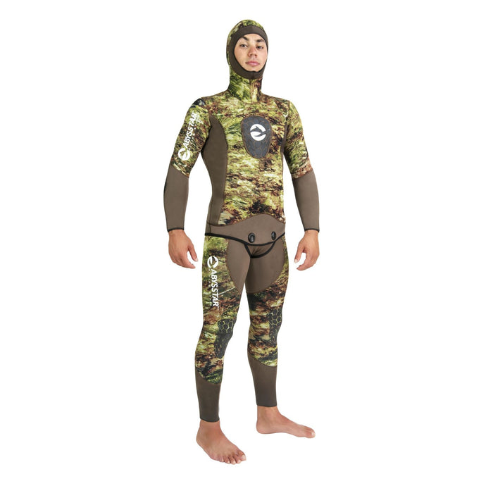 Spearfishing Full Wetsuit Grouper Evo Man 7mm Camo-Green S Abysstar 69139