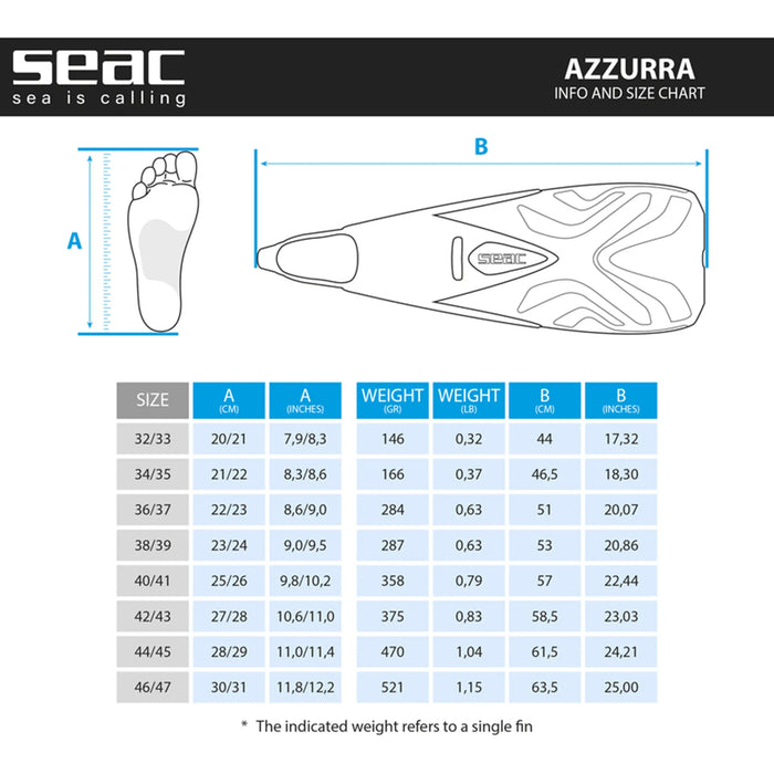 Aletas de Snorkel SEAC Azzurra Junior