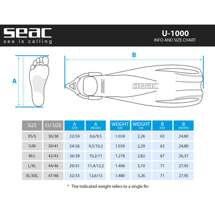 Aletas de Buceo SEAC U1000 Sling Strap