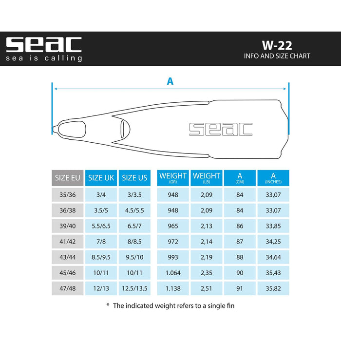 Fin Foot Pocket SEAC BM30 Short 43/44 Black 73-58N-43-44