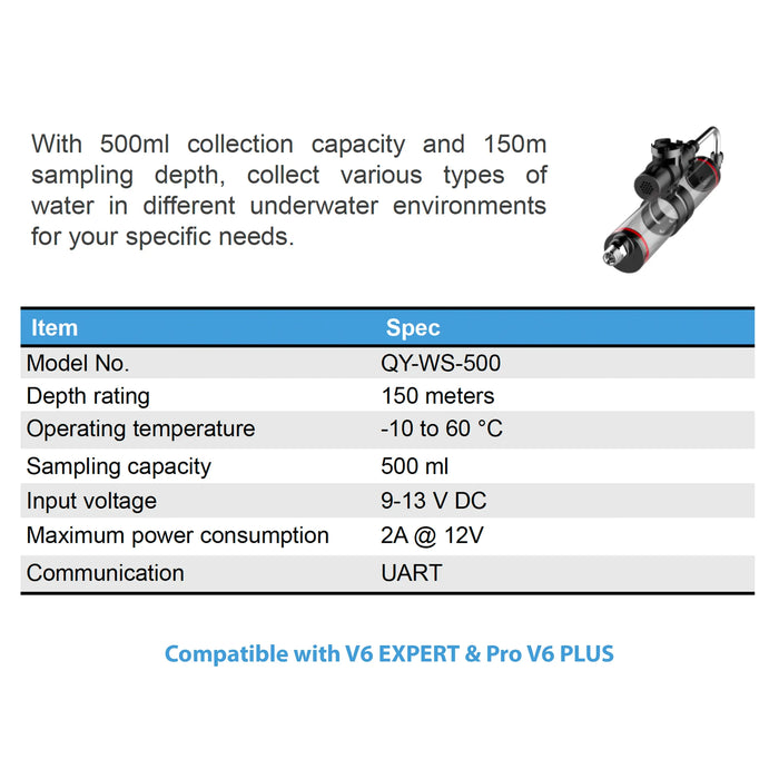 Water sampler 500ml for Fifish V6 Expert/V6 Plus/E-GO Qysea