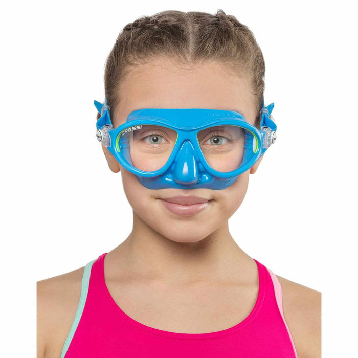 Snorkeling Silicone Mask Moon Kid Colorama Blue-Lime Cressi DN200720
