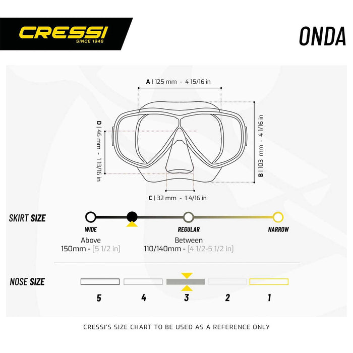 Snorkeling Silicone Mask Onda Transparent-Yellow Cressi DN207010