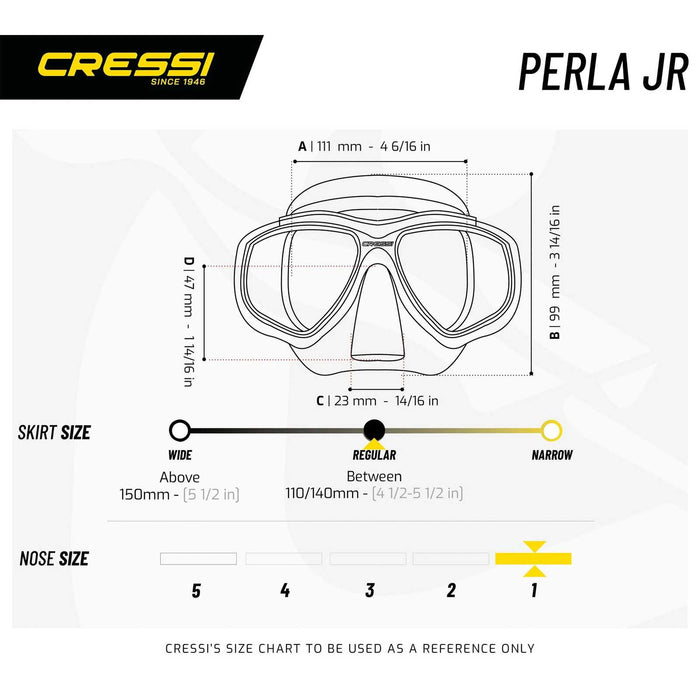 Snorkeling Silicone Mask Perla Kids Transparent-Blue Cressi DN208420