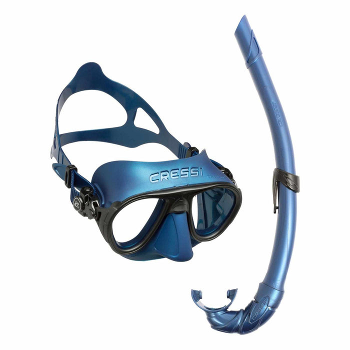 Snorkeling Kit Calibro and Corsica Metallic-Blue Cressi DS434550