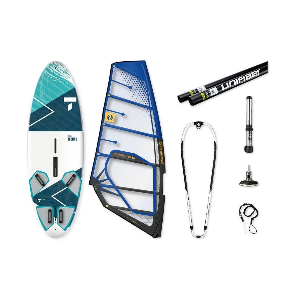 Windsurfing Freeride Package Wind Techno 160D with Daggerboard and Maverick II 6.5 Rig Unifiber UF900120240