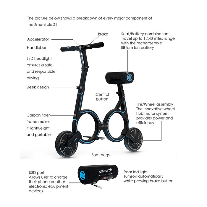 Bicicletas Eléctricas Portátiles S1 Smacircle