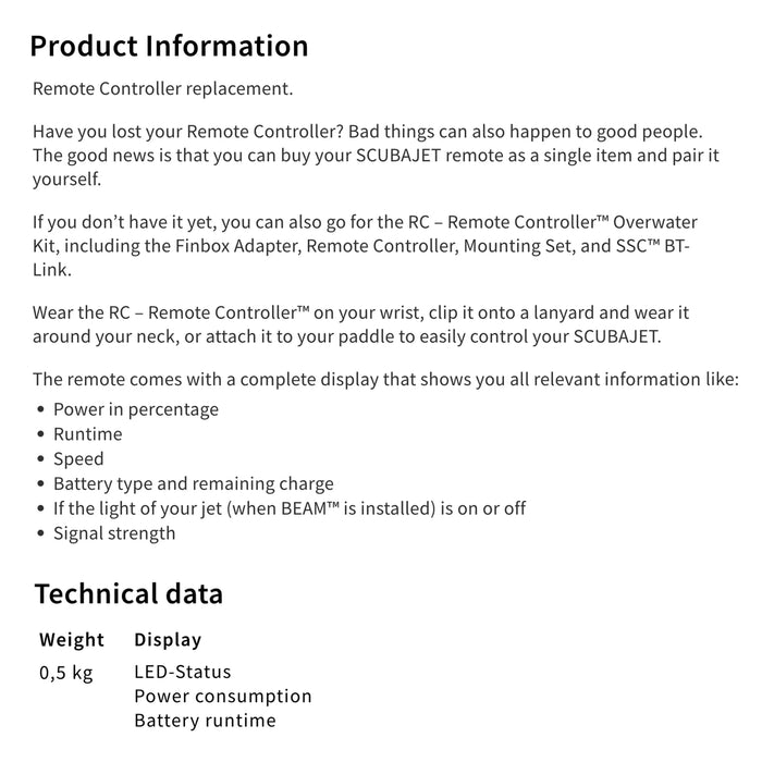 Remote Controller Scubajet