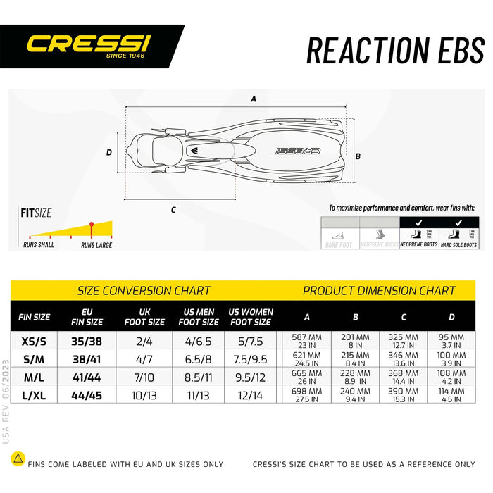 Aletas para Buceo Reaction EBS Cressi