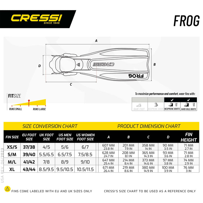 Scuba Diving Fins Frog Cressi