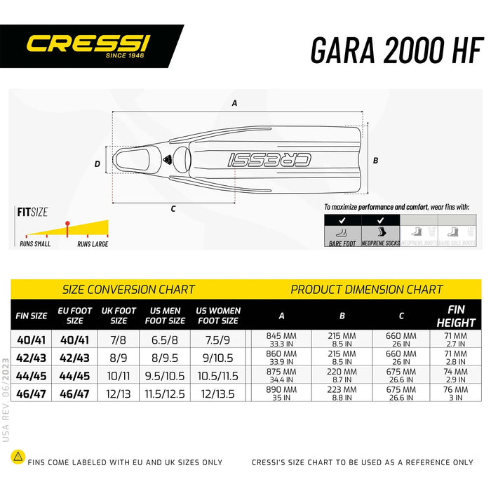 Freediving Fins Gara 2000 HF Cressi