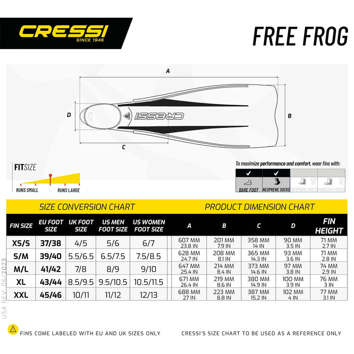 Aletas para Buceo y Snorkel Free Frog Cressi