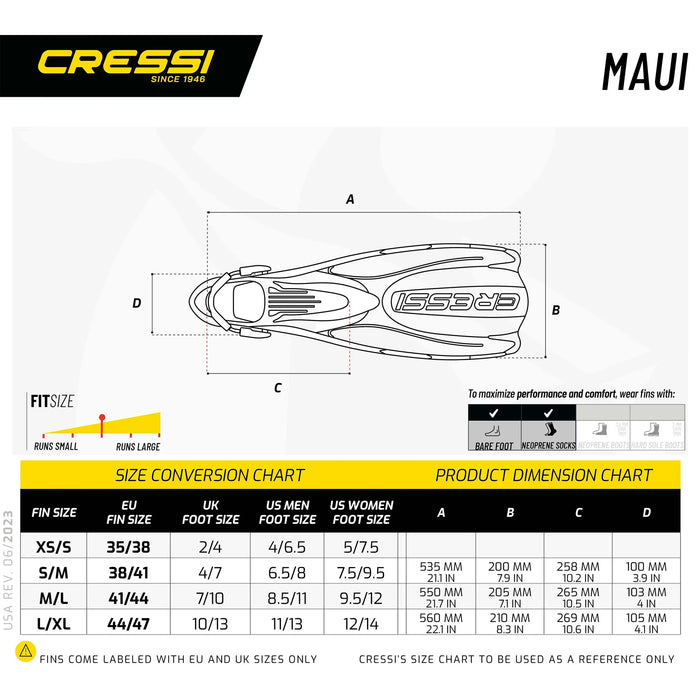 Aletas para Snorkel y Natación Maui Cressi