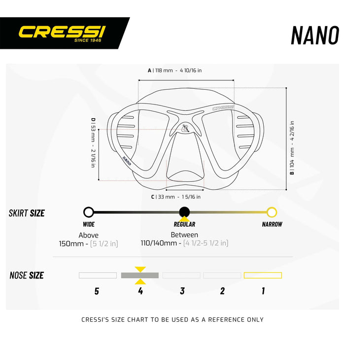 Máscara de Buceo Nano Oscura Cressi