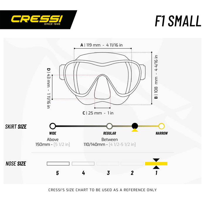 Máscara de Snorkel F1 Pequeña Cressi